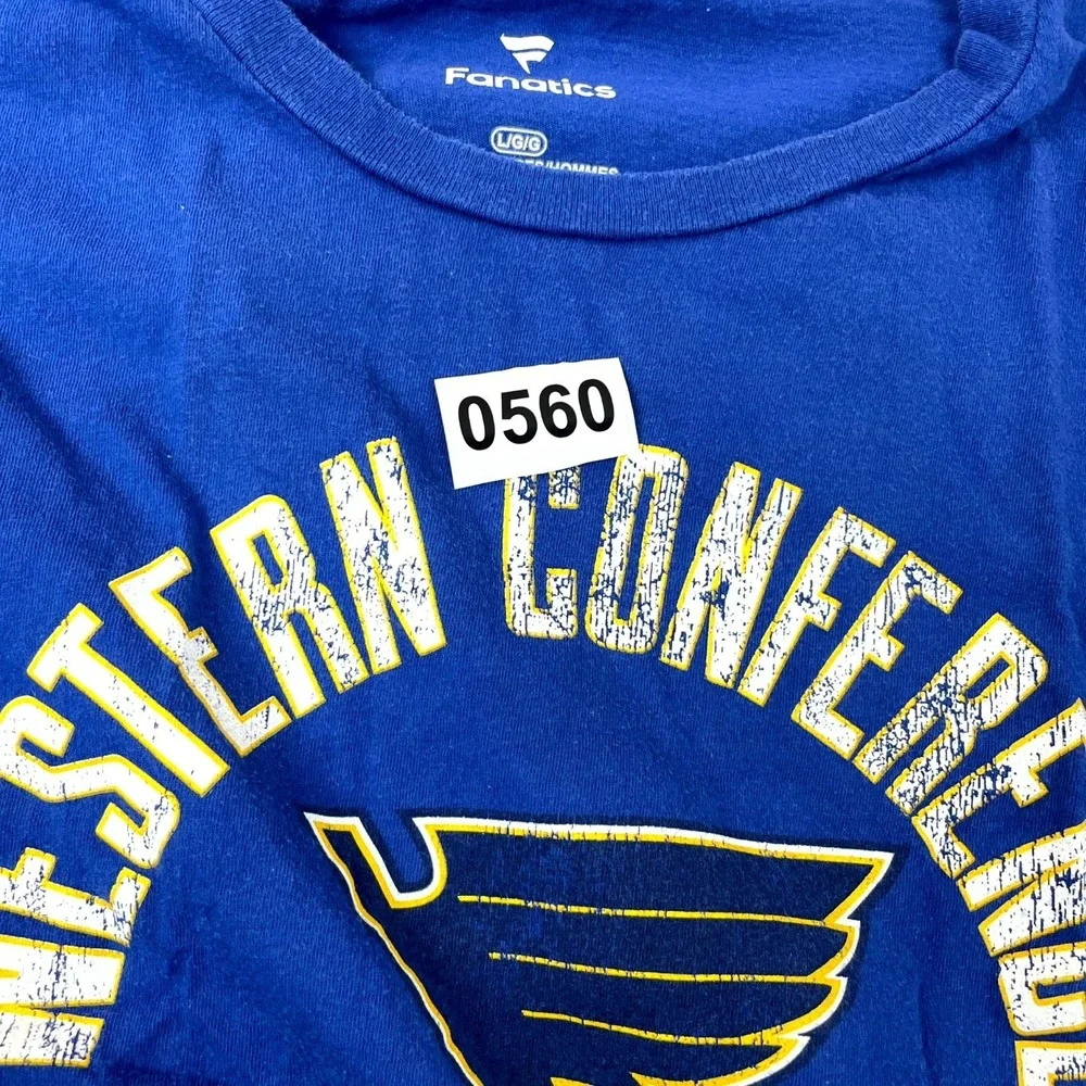 Fanatics Shirt Men L Blue St. Louis Blues NHL Ice Hockey Western Conference 2019